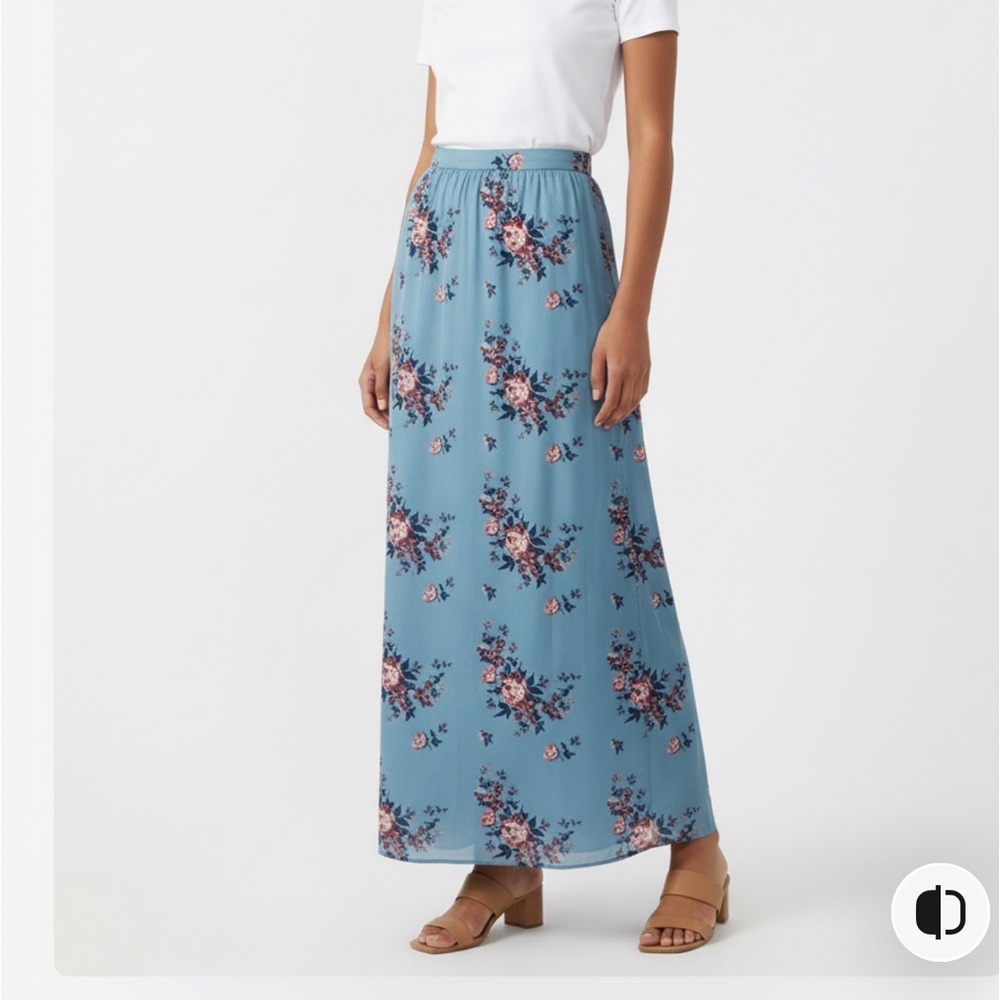 Floral Blue Maxi Skirt NWT